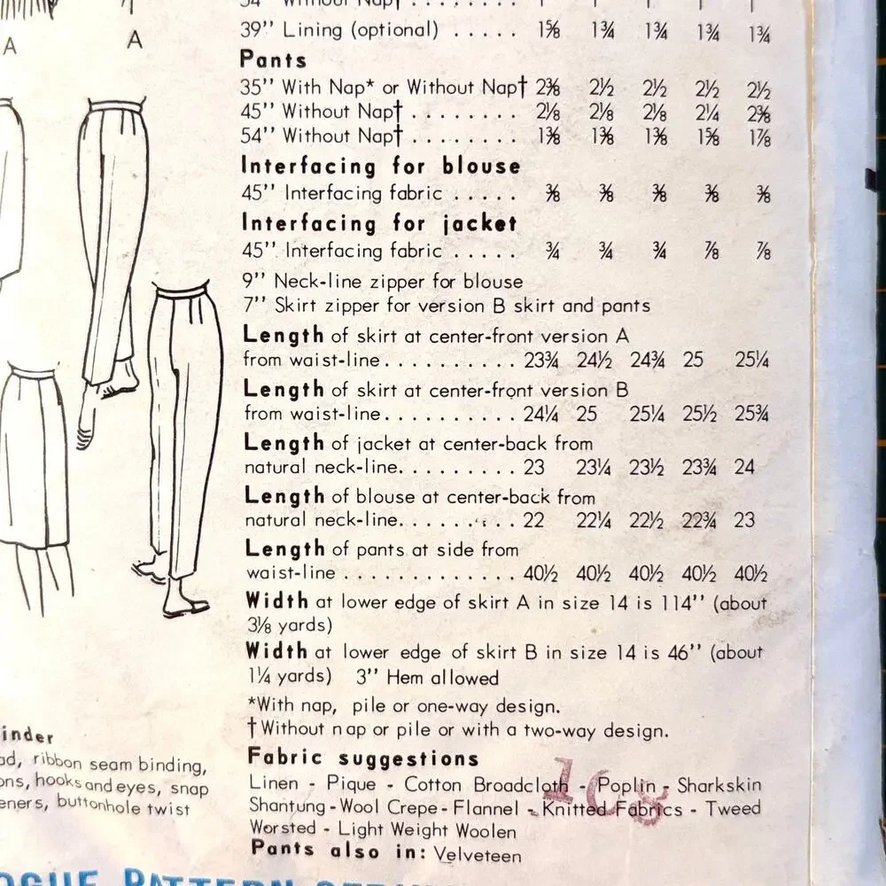 VTG Vogue 5918 Pattern Size 12 Misses Jacket Pleated Skirt Pants Blouse 60s C/C